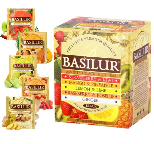 BASILUR MAGIC FRUITS čajová súprava 5 príchutí OVOCNÉ vrecúška NA LETO - 10 ks
