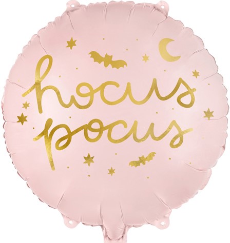 HOCUS POCUS FÓLIOVÝ BALÓN, RUŽOVÝ, okrúhly, HALLOWEENSKÉ DEKORÁCIE NA HELUM 35CM
