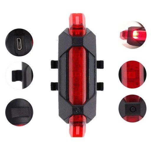 OSVETLENIE BICYKLA ZADNÉ ČERVENÉ LED ZADNÉ VAROVNÉ SVETLO USB