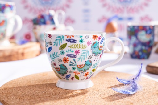 Kávová šálka na čaj veľký hrnček pre vtáky Altom Design Folk 350 ml
