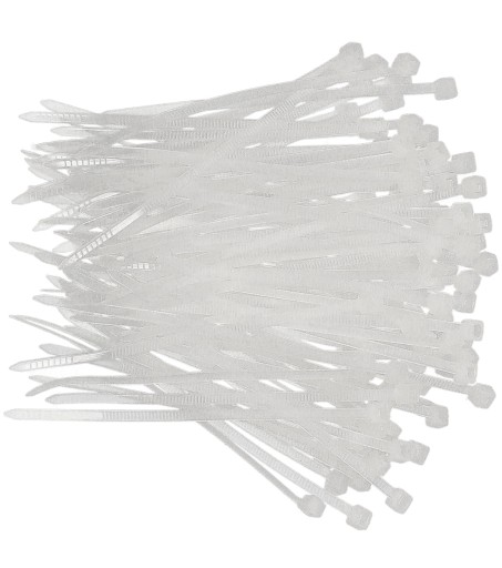 Sťahovacie pásky 2,5x100mm Biele 100 ks.
