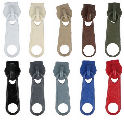 Jazdce zipsov pre pásku na zips GRAPHITE 3mm - 10 ks