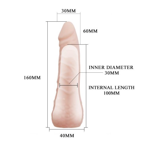Realistický predlžovač penisu, 16 cm