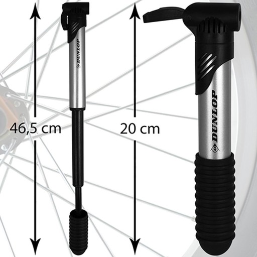 DUNLOP ALU RUČNÁ BICYKLOVÁ PUMPA 20 cm 3 adaptéry