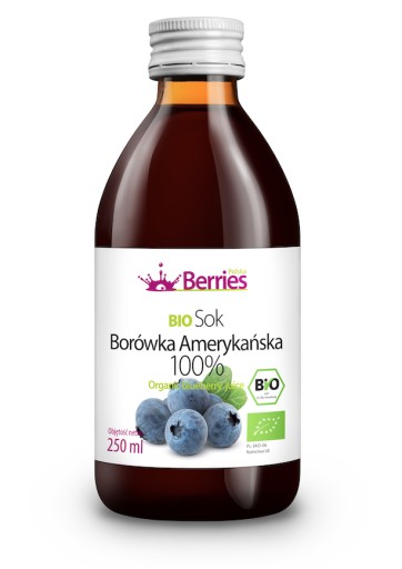 BIO Čučoriedka 100% bio šťava 250ml