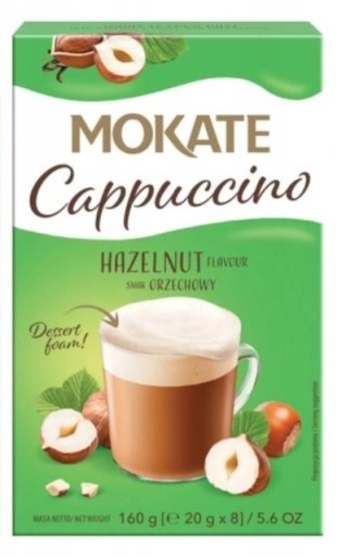 1x 160g MOKATE lieskovoorieškové cappuccino vo vrecúškach (8x20g)