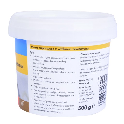 KNAUF OPRAVNÁ HMOTA S VLÁKNOM, EXTERNÁ 0,5KG
