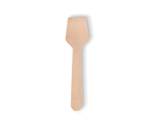 Jednorazové drevené naberačky, dezertné lyžičky na zmrzlinu, 95 mm, 100 kusov, ECO