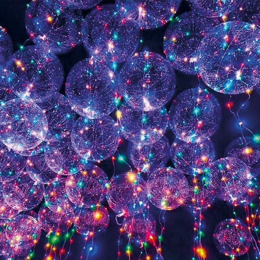 VEĽKÝ SVIETIELNÝ FÓLIOVÝ BALÓN S VÝKONNÝMI LED SVETLAMI