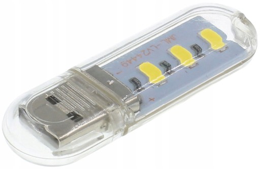 MINI NOČNÁ LAMPA 3 LED USB PRENOSNÁ SMD KĽÚČENKA