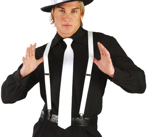 Biely HARNESS Bachelor Gangster Karneval 20. rokov
