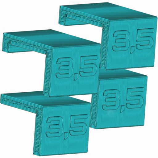 4x Dištančné podložky na nastavenie čiel 3,5mm 4ks Tyrkys
