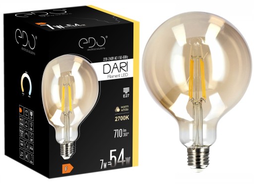 Dekoratívna LED žiarovka E27 G125 GOLD 7W 2700K teplá 710lm EDO