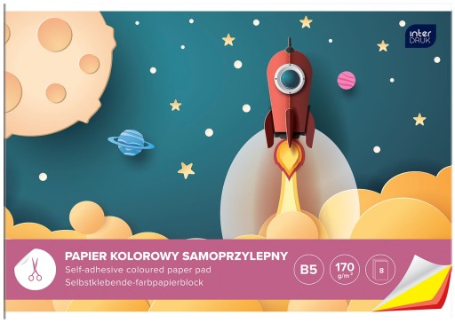Zošit farebných samolepiacich papierov B4 8 Ar