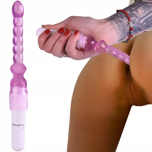 GÉLOVÝ TENKÝ ANÁLNY VIBRÁTOR S GULIČKAMI - MÄKKÝ
