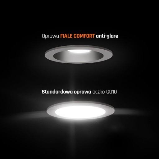 GU10 zapustené očko, BIELA regulácia, strieborné vnútro FIALE COMFORT IP20