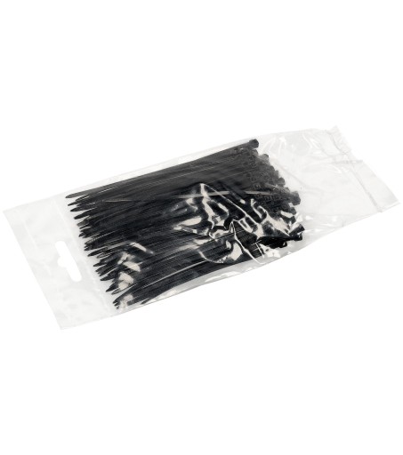 Sťahovacie pásky 2,5x100mm Čierna 100 ks