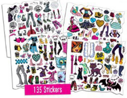 MONSTER HIGH STICKER ALBUM 135 STICKERS TM 7+
