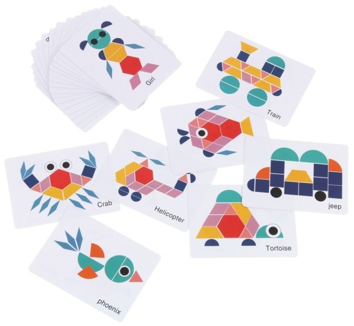 Drevené kreatívne puzzle tvary mozaiky 180 ks