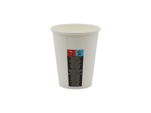 Biele eko papierové poháre 300ml - 50 ks