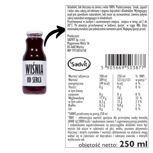 čerešňová šťava čerešňová 100% čerešňová šťava 250ml na čaj bez cukru NFC lis