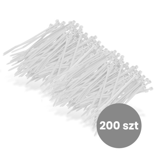 200x sťahovacie pásky Káblové pásky Zipsy 2,5 x 120 mm Silné UV sťahovacie pásky