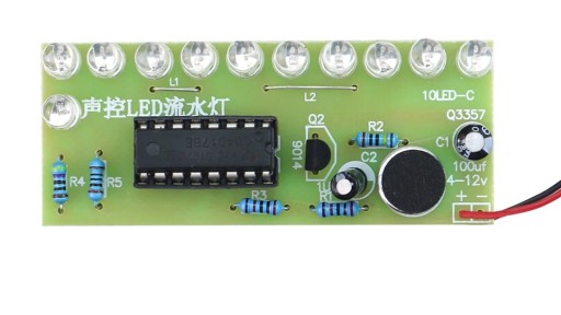 LED modul toku svetla na zvuk pre lekcie spájkovania
