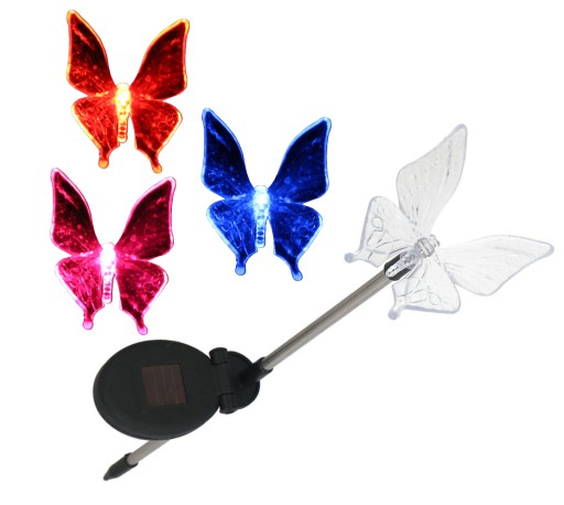 LED SOLÁRNA LAMPA MULTIKOLR RGB MOTÝLÍK