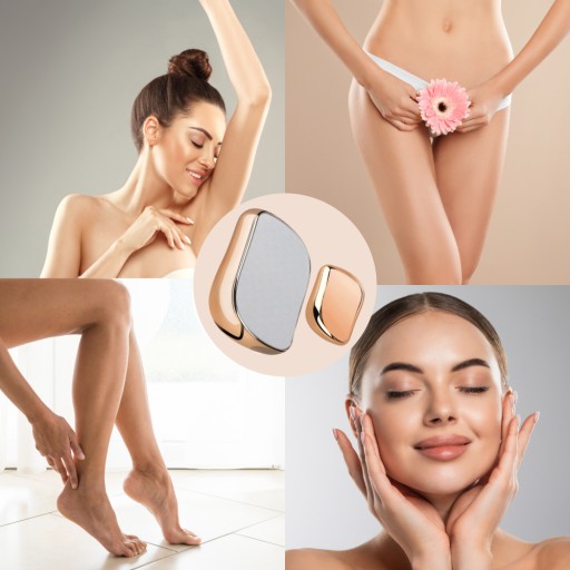 BEZBOLESTIVÝ DEPILÁTOR DEPILOVANIE VLASOV RUČNÁ EXFOLIAČNÁ KRYŠTÁLOVÁ GUMA