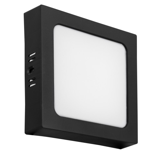 Prisadený LED panel 18W NW čierny 17,5x17,5cm stropné svietidlo Plafon štvorcové