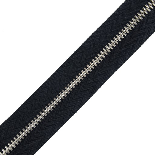 YKK zips 48cm Farba Čierna Ukončené guľôčkou