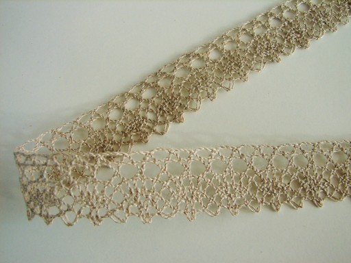 ČIPKA 100% ľan, prírodná béžová, šírka 1,9 cm