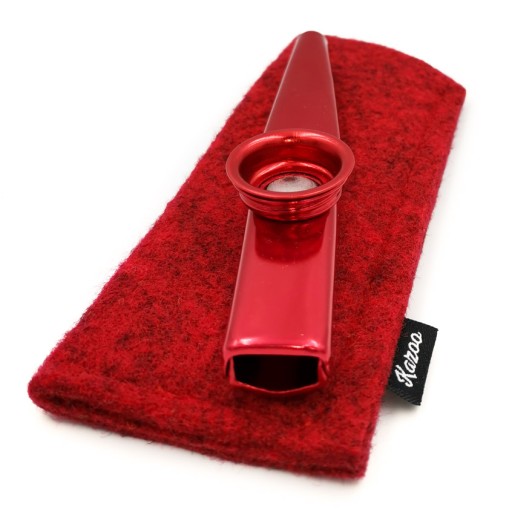 POUZDRO na obal KAZOO red melange - Ručná práca