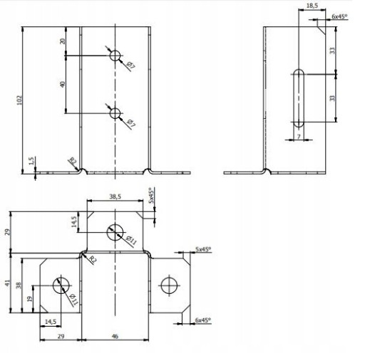 PSP DX 45 OTVORENÝ STĹPOVÝ ZÁKLAD PRISRUBOVANÝ DO BETÓNU 46x41 DOMAX GALVANIZOVANÝ