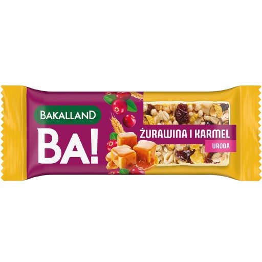 Bakalland Ba cereálna tyčinka z brusníc a karamelu! 6x38g raňajková tyčinka