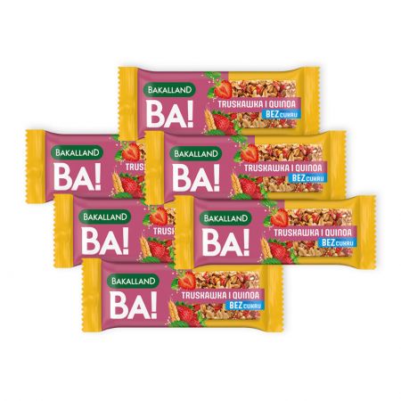 Bakalland Ba! 5-cereálna tyčinka Jahodová Quinoa 6x30g