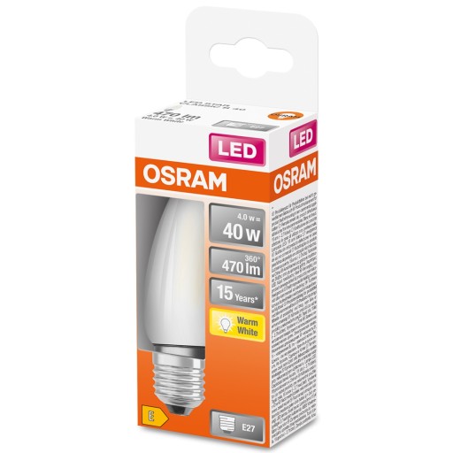 LED SVIEČKOVÁ žiarovka E27 4W 2700K Filament OSRAM