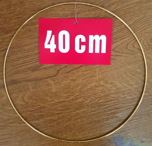 ZLATÝ prsteň/ráfik na lapače snov a makramé, 40 cm