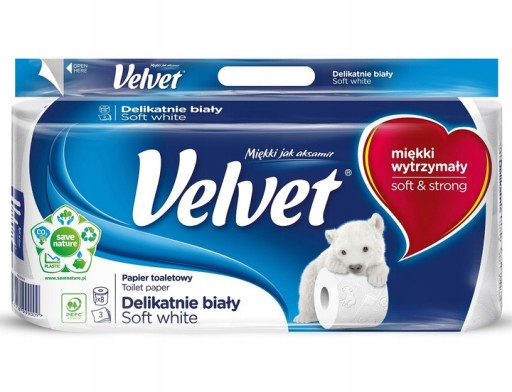 Zamatový toaletný papier 3 vrstvy jemný 8 ks.
