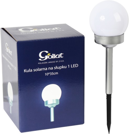 SOLAR LAMP, biela solárna guľa do záhrady Goliat