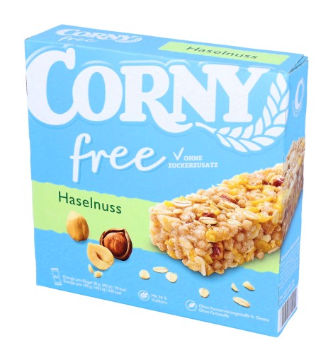 CORNY Tyčinka Lieskové oriešky BEZ CUKRU 6 kusov DE