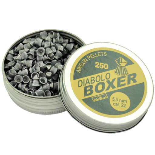 Diabolo Boxer pelety 250 ks, 5,5 mm cal.22, ostrý hrot