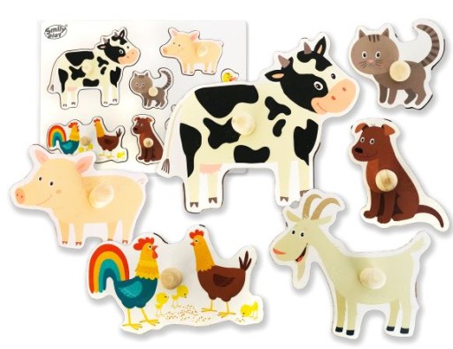 Drevené farmárske puzzle SMILY PLAY Montessori