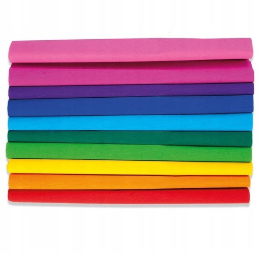 Krimpovaný hodvábny papier 25 x 200 cm RAINBOW 10 roliek Happy