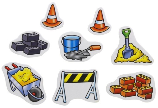 Náučné puzzle Stavebné vozidlá Bager Nakladač Miešačka na betón 32 ks.
