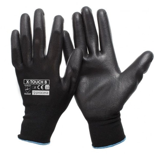 Čierne rukavice potiahnuté polyuretánom Procera X-Touch B veľkosť 10 - XL