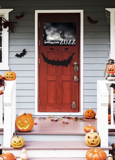 HALLOWEENSKÝ BANNER PLAGÁT Vzor cintorína