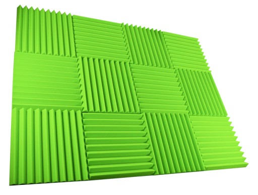 3D akustický nástenný panel, ZELENÝ absorbér, trojuholník, nástenný panel