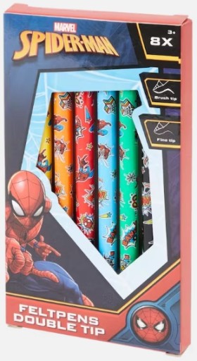 Fixky, fixky, obojstranne fixky, Spiderman Marvel set, 8 kusov