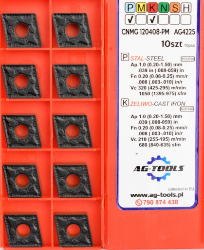 Viacnásobné vložky CNMG 120408-PM AG4225